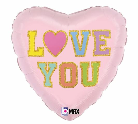 Love Patch Heart Balloon 18"