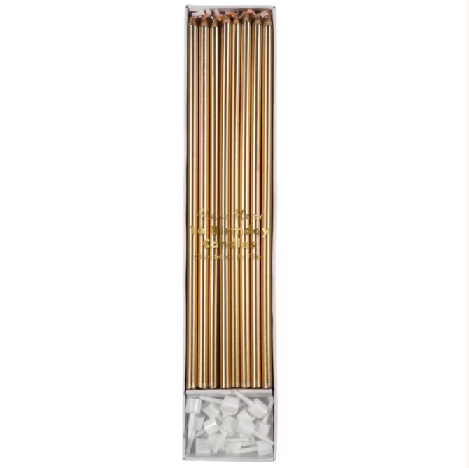 Gold Tall Skinny Candles