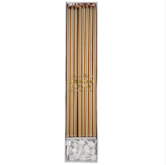 Gold Tall Skinny Candles