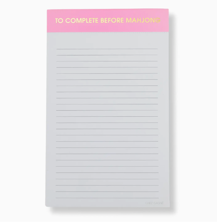 Complete before Mahjong - Lined Notepad