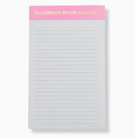 Complete before Mahjong - Lined Notepad