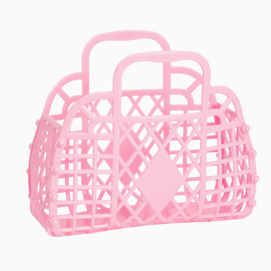 Retro Mini Basket Jelly Bag - Bubblegum Pink