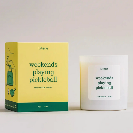 Weekends Playing Pickleball Candle