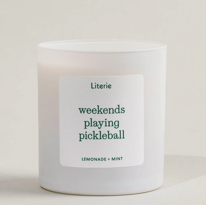 Weekends Playing Pickleball Candle