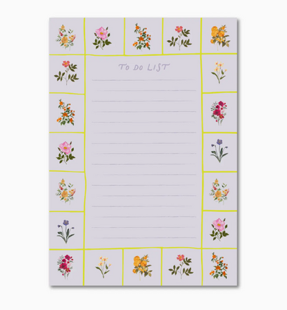 Floral To Do List Notepad