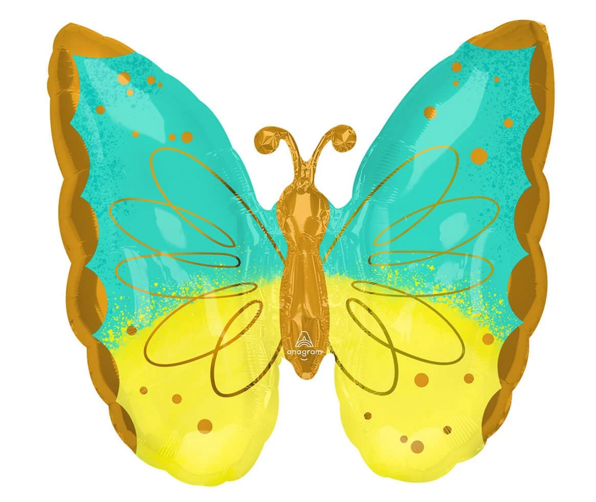Mint & Yellow Butterfly Balloon