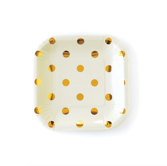 Cream Polka Dot Plates