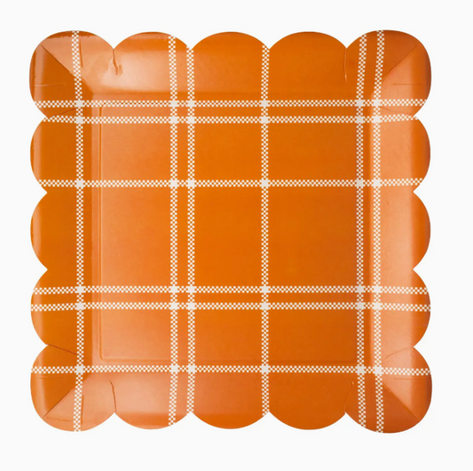 Scalloped Plaid 10" Paper Plate