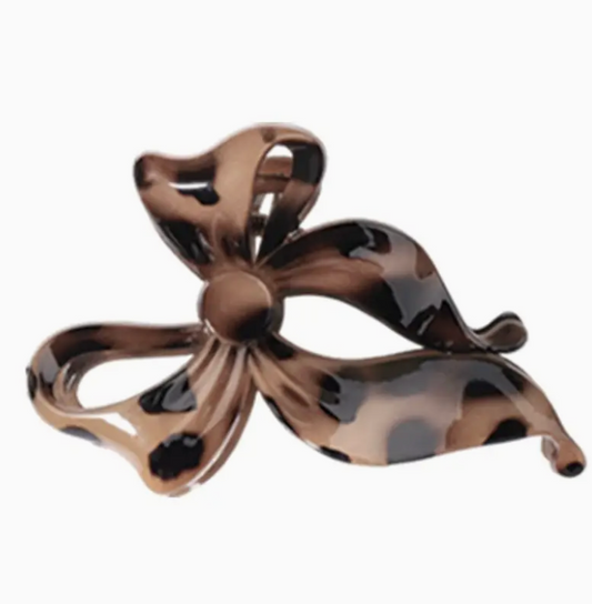 Large Bow Hair Claw Clip - Tort
