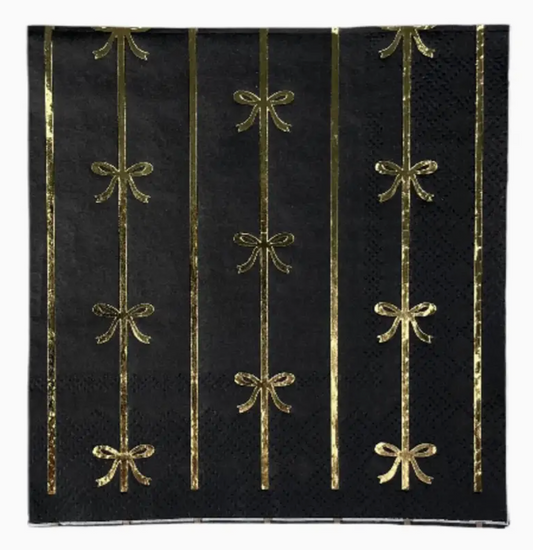 Black & Gold Signature Bow Small Napkins