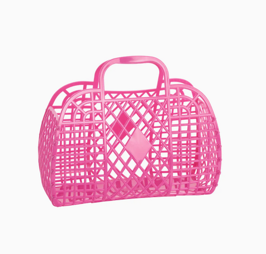 Retro Small Basket Jelly Bag - Berry Pink