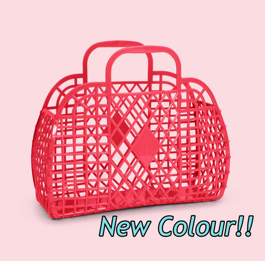 Retro Small Basket Jelly Bag - Coral
