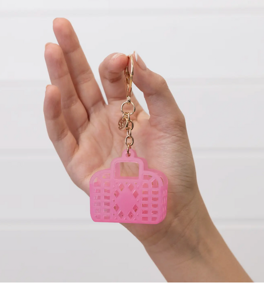 Itty Bitty Retro Bag Charm - Neon Pink