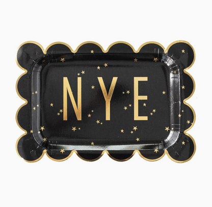 Happy New Year Nye Scallop Paper Plates