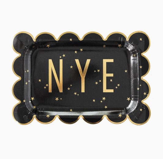 Happy New Year Nye Scallop Paper Plates
