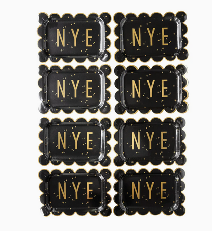Happy New Year Nye Scallop Paper Plates