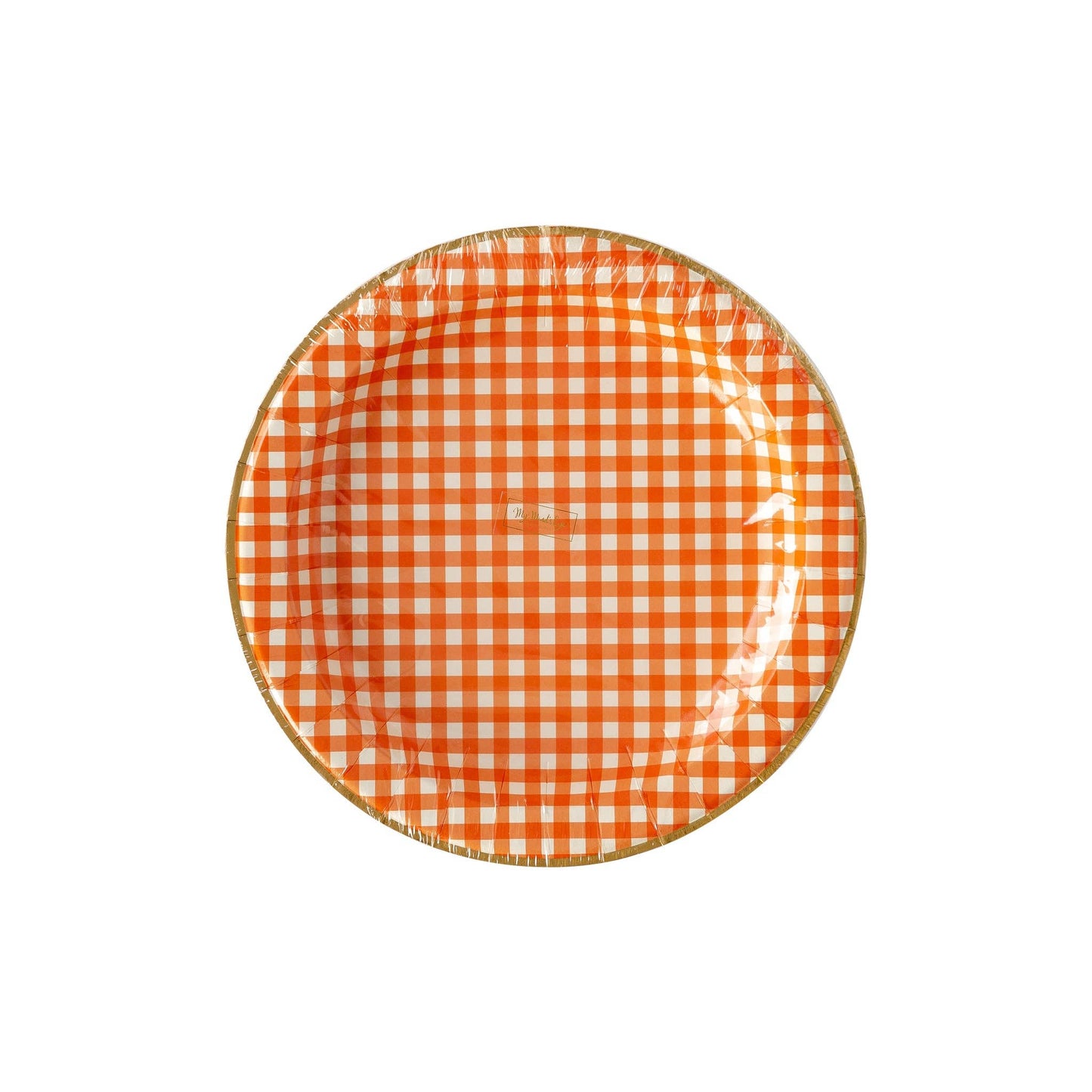 Harvest Orange Gingham Check Plate