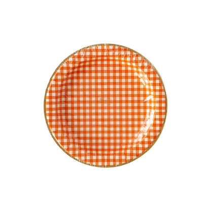 Harvest Orange Gingham Check Plate