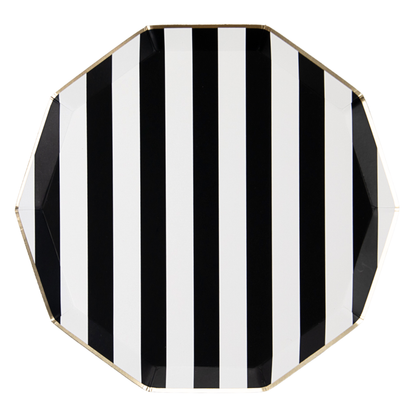 Black Cabana Stripe Dinner Plates