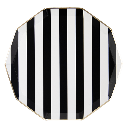 Black Cabana Stripe Dinner Plates