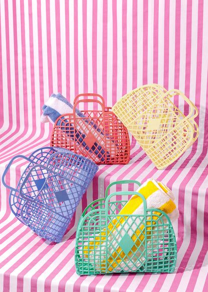 Retro Large Basket Jelly Bag - Bubblegum Pink