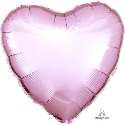 17" Metallic Pearl Pastel Pink Heart