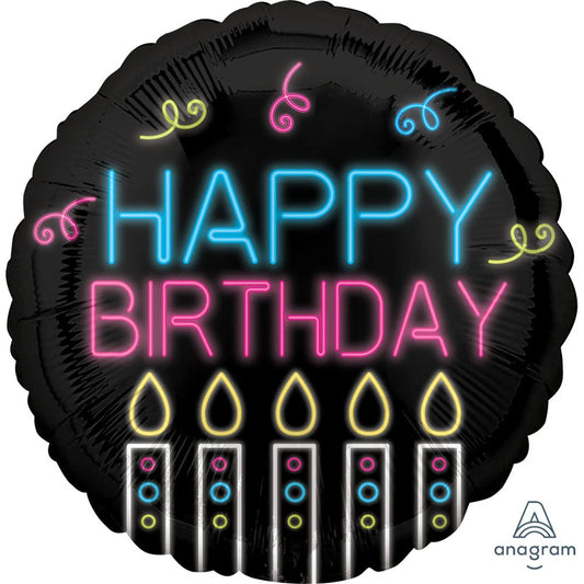 18" Neon Birthday Balloon
