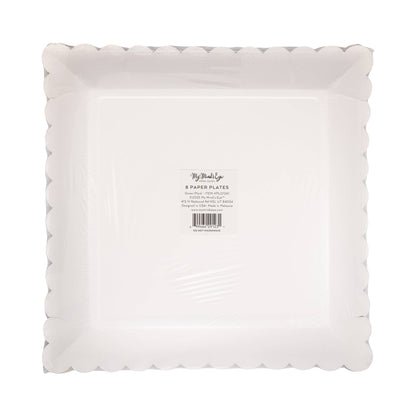 Green Plaid Christmas Square Dinner Plates