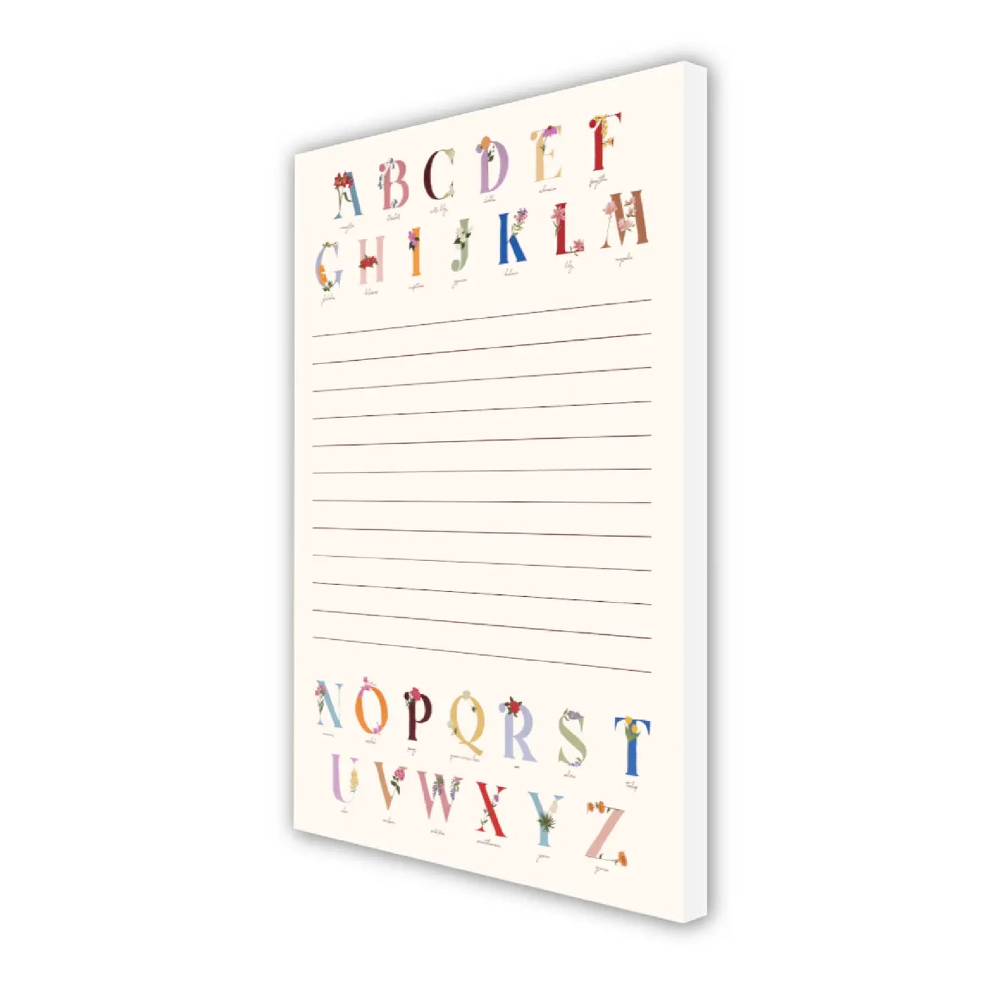 Floral Alphabet Notepad