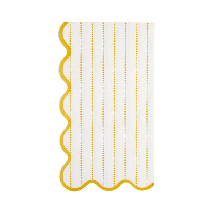 Gold Dotted Stripe Guest Napkin