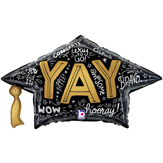 30" Yay Grad Cap Balloon