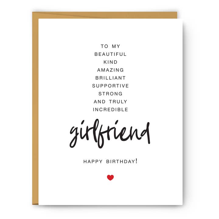 To My Girlfriend Birthday Card