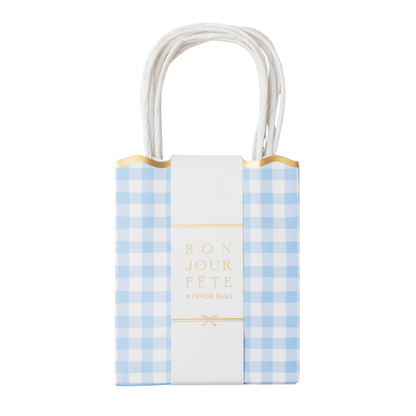 Sky Blue Gingham Favor Bags