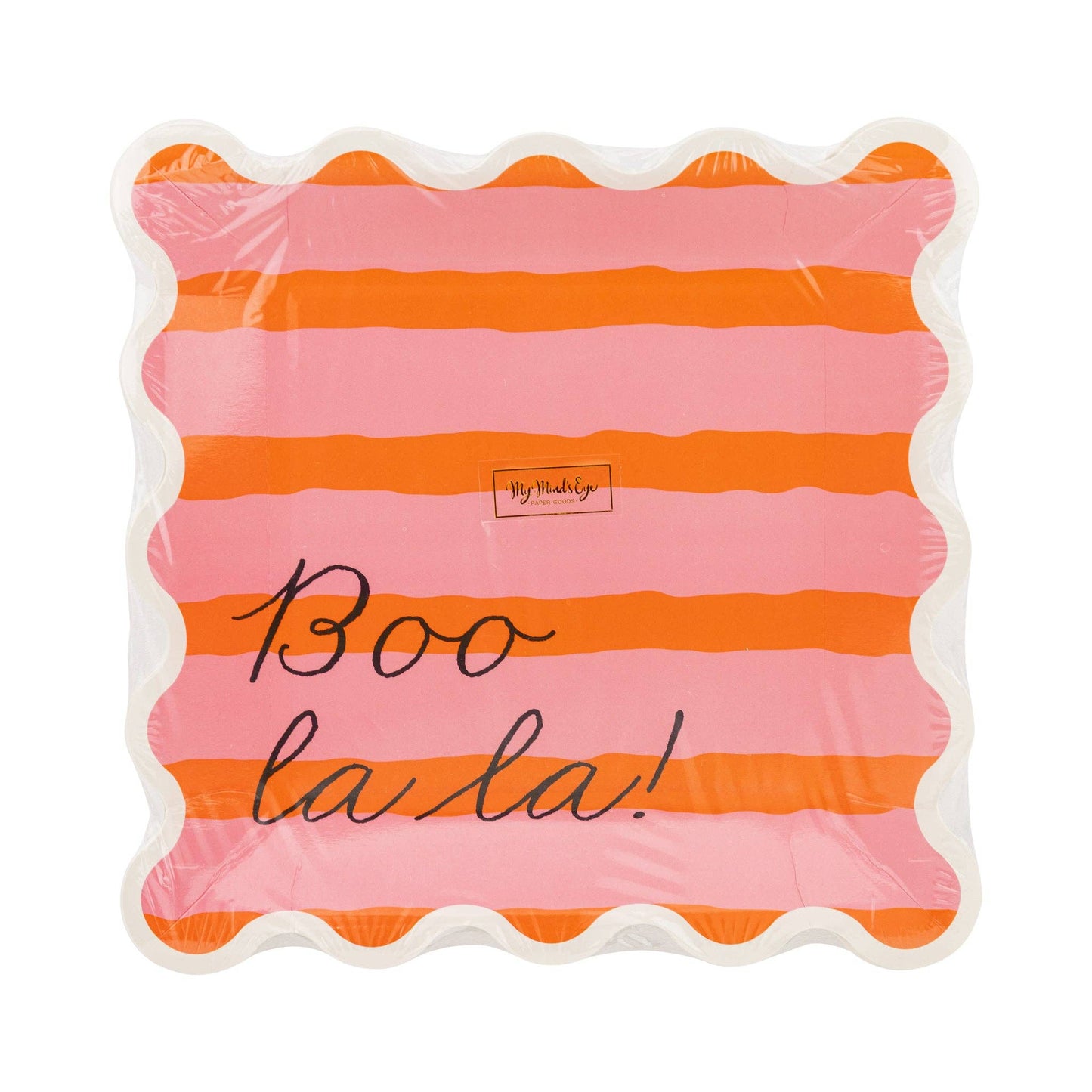 Pink & Orange Boo La La Paper Plates