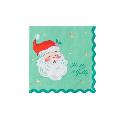 Red & Green Jolly Santa Small Napkins