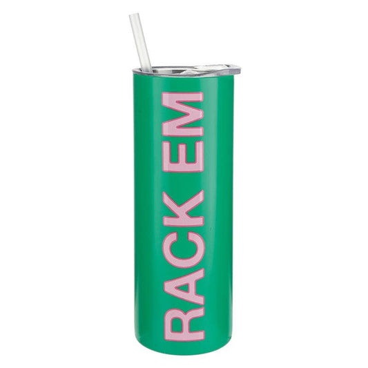 Stainless Skinny Tumbler - Rack Em: 16 oz, 6.5" h