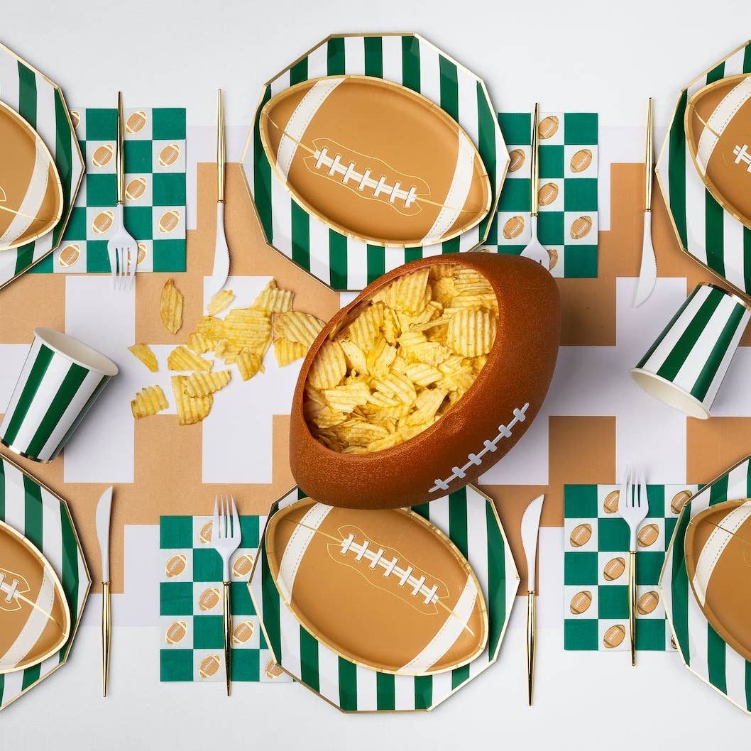 Football Green Checker Game Day Napkins