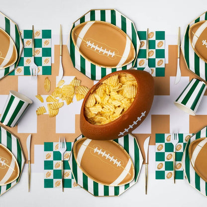 Football Green Checker Game Day Napkins