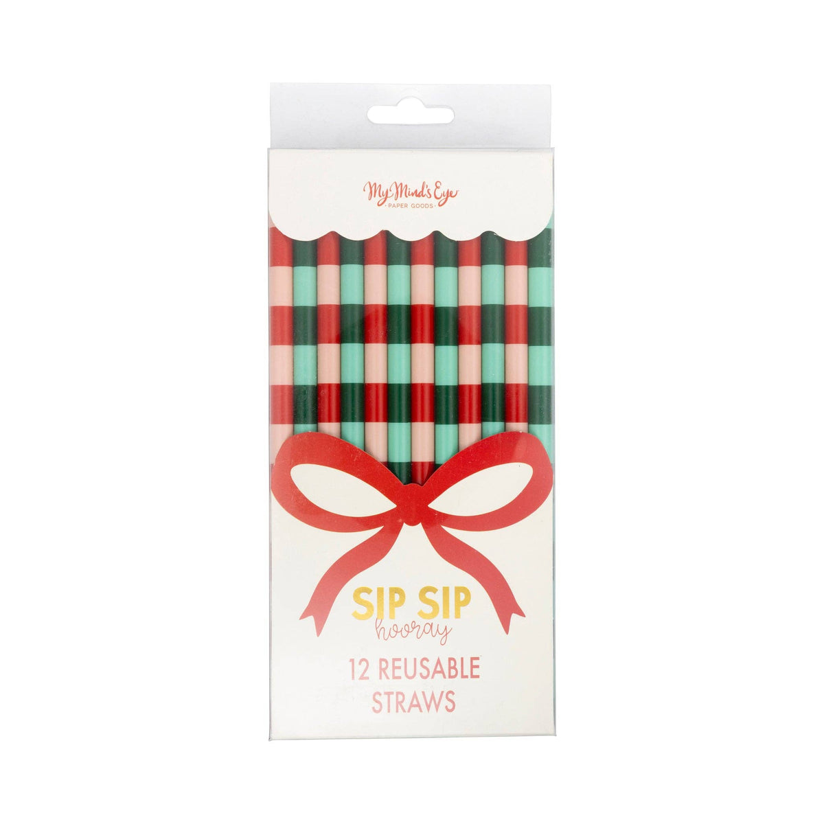 Red, Pink & Green and Mint Straw Set