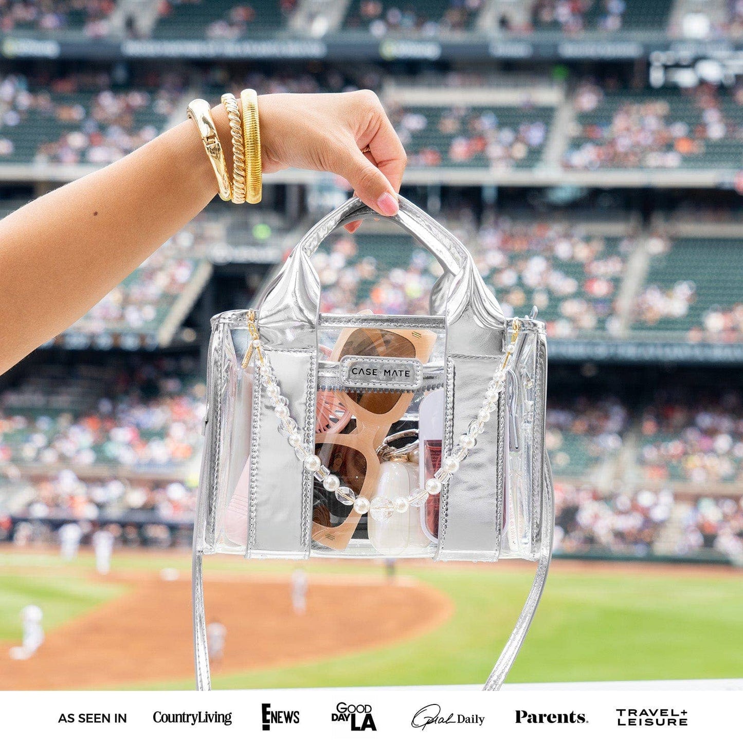 Case-Mate Clear Stadium Bag: Silver Chrome