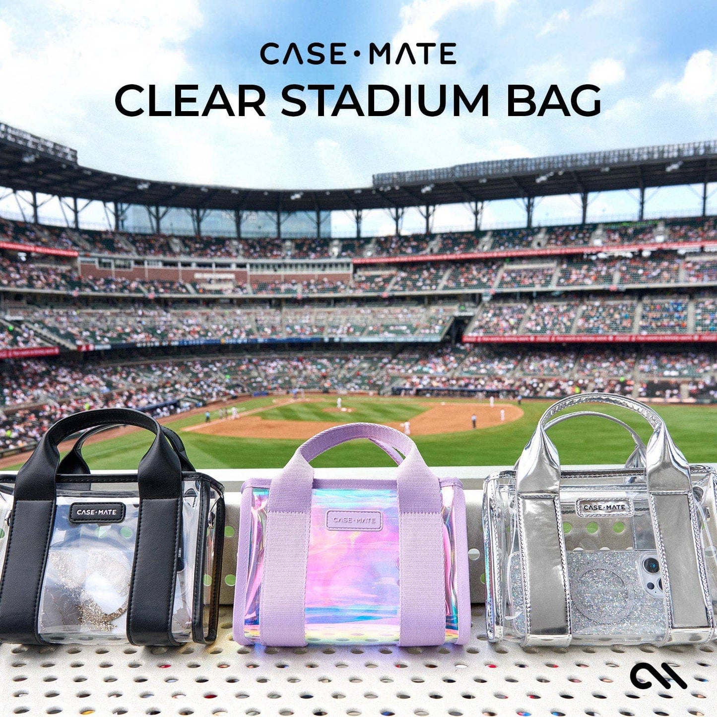 Case-Mate Clear Stadium Bag: Silver Chrome