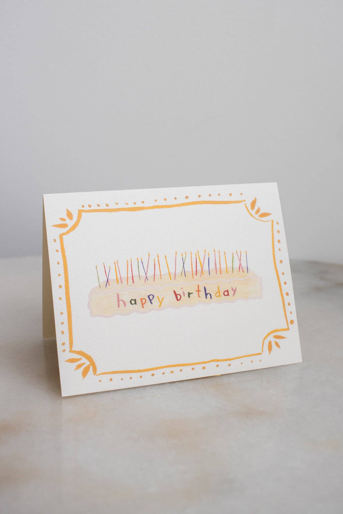 Long Cake + Candles Birthday Card