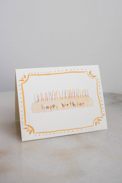Long Cake + Candles Birthday Card