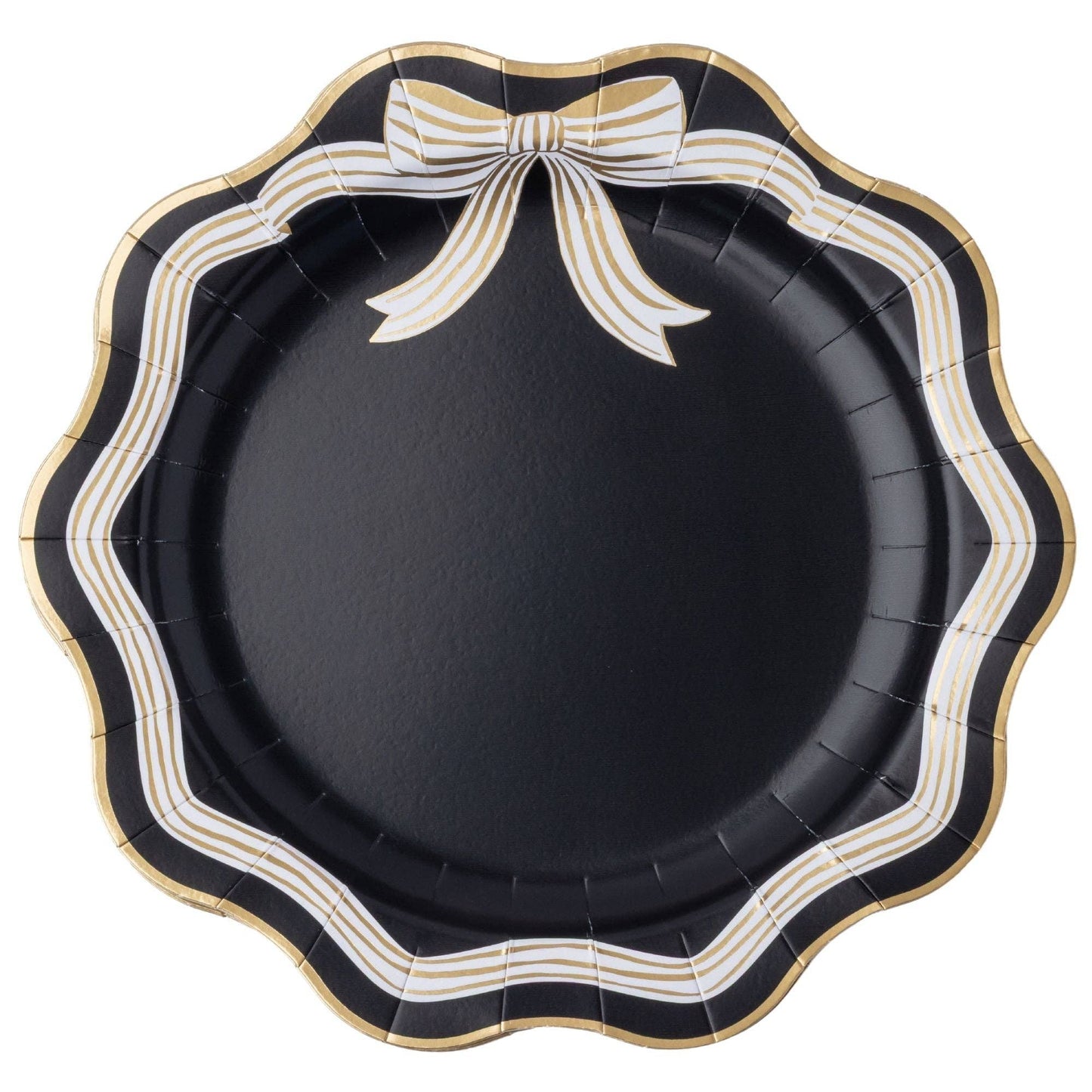 Elegant Black & White Bow Dinner Plates