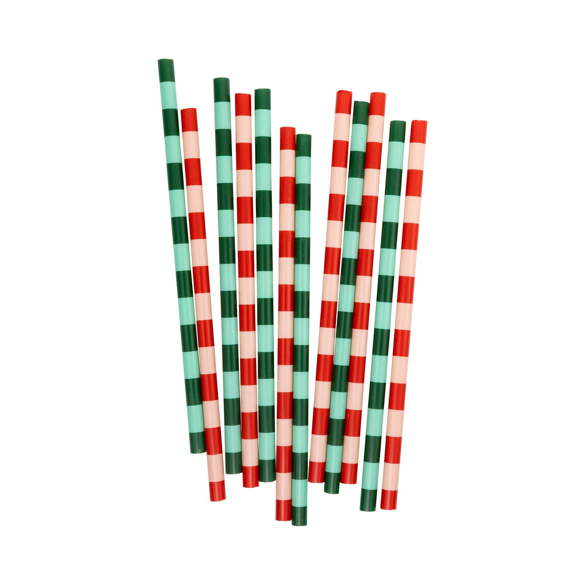 Red, Pink & Green and Mint Straw Set