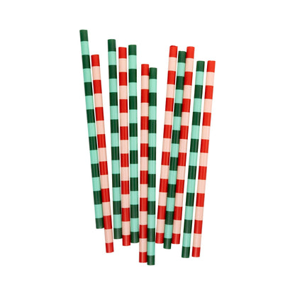 Red, Pink & Green and Mint Straw Set
