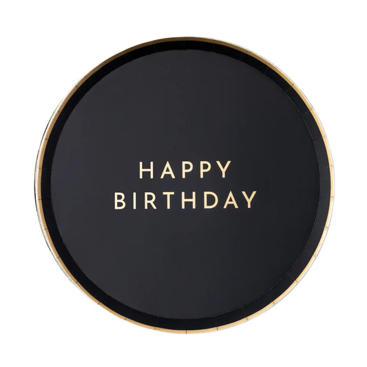 Black & Gold Happy Birthday Small Plates