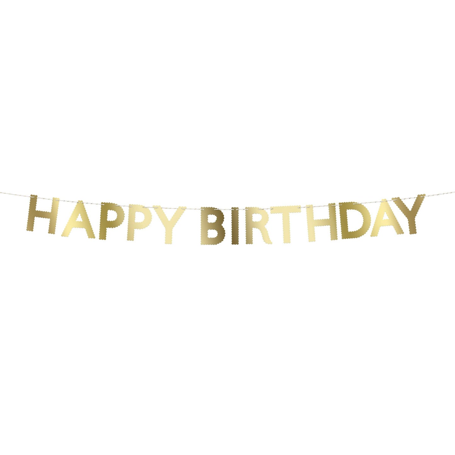 Gold Scallop Happy Birthday Garland