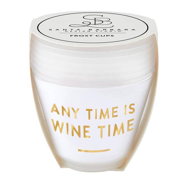 Wine Time Frosted Cups  Set of 8