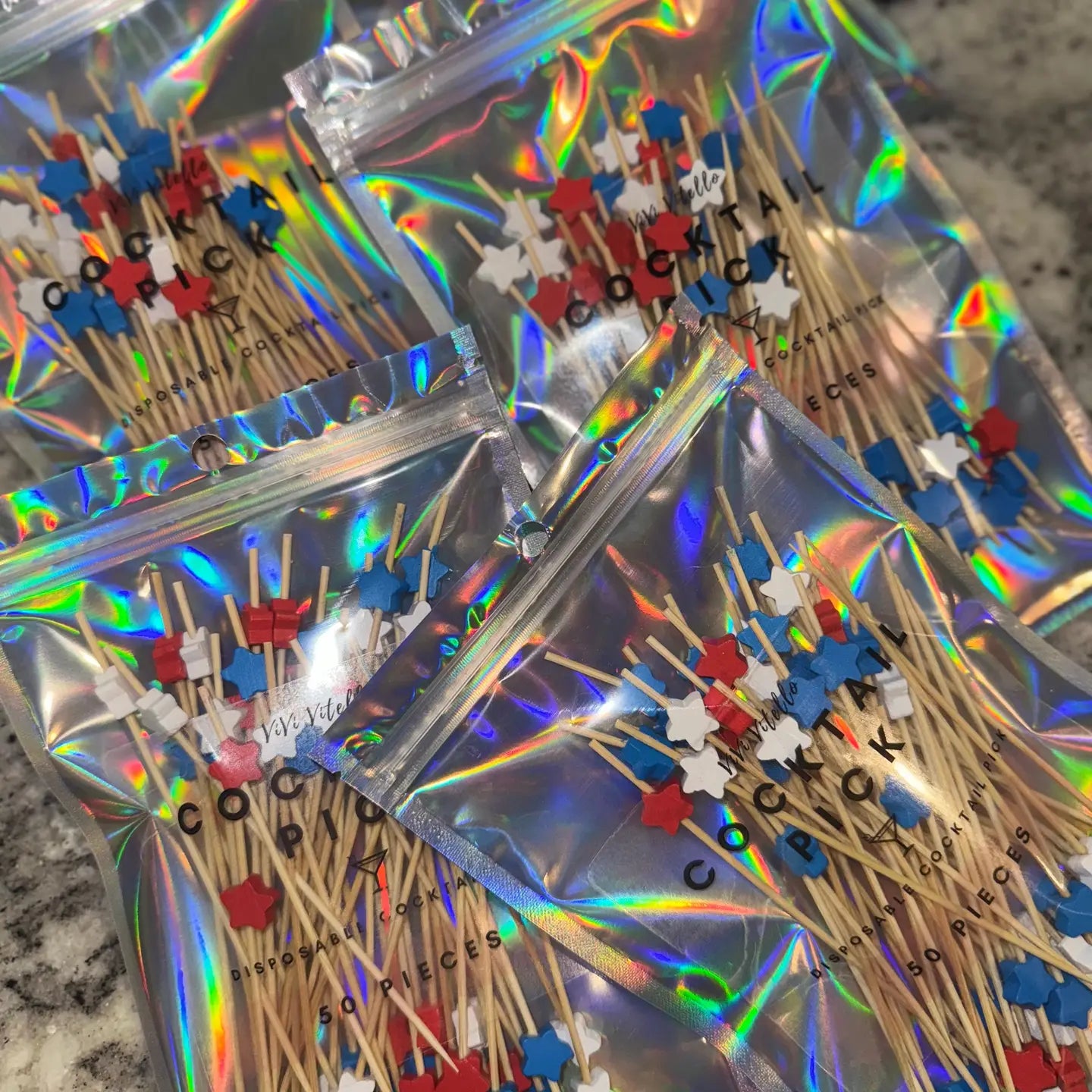 Red, White & Blue Star Cocktail Picks